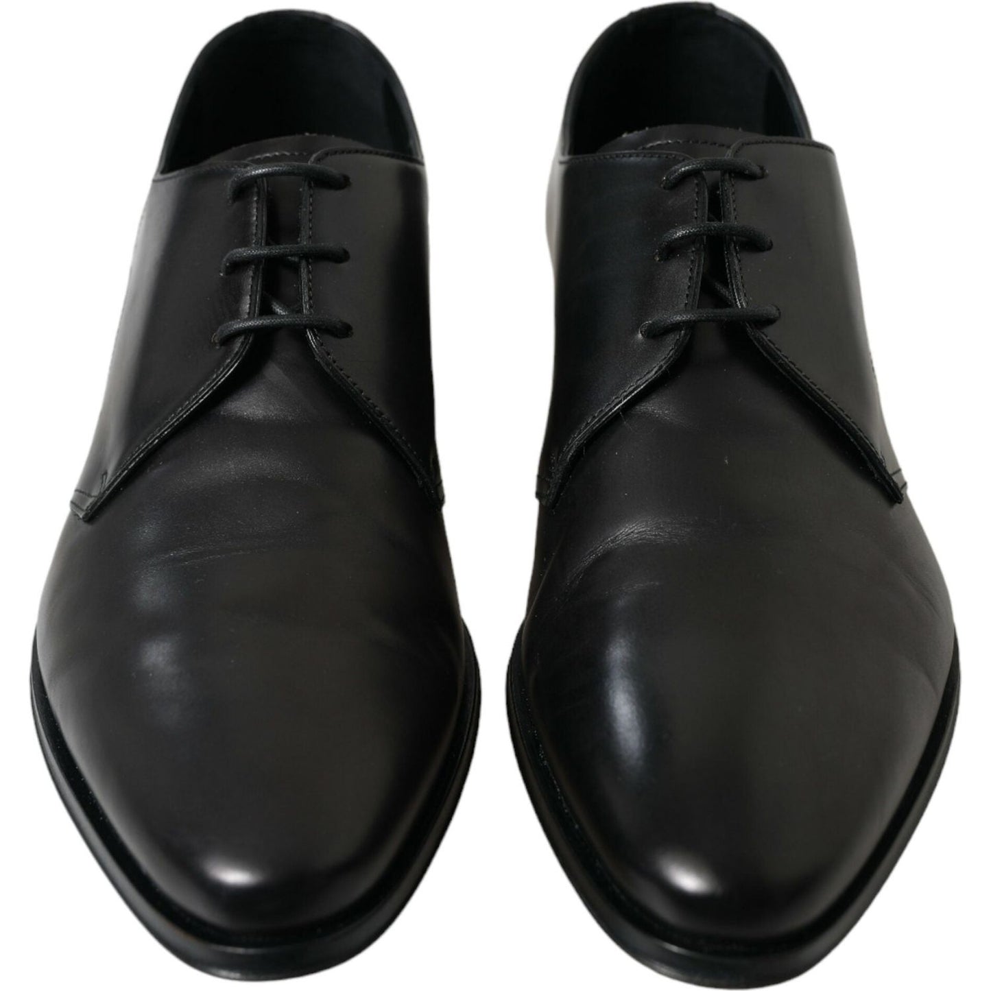Dolce & Gabbana Elegant Black Leather Derby Dress Shoes Dolce & Gabbana Black
