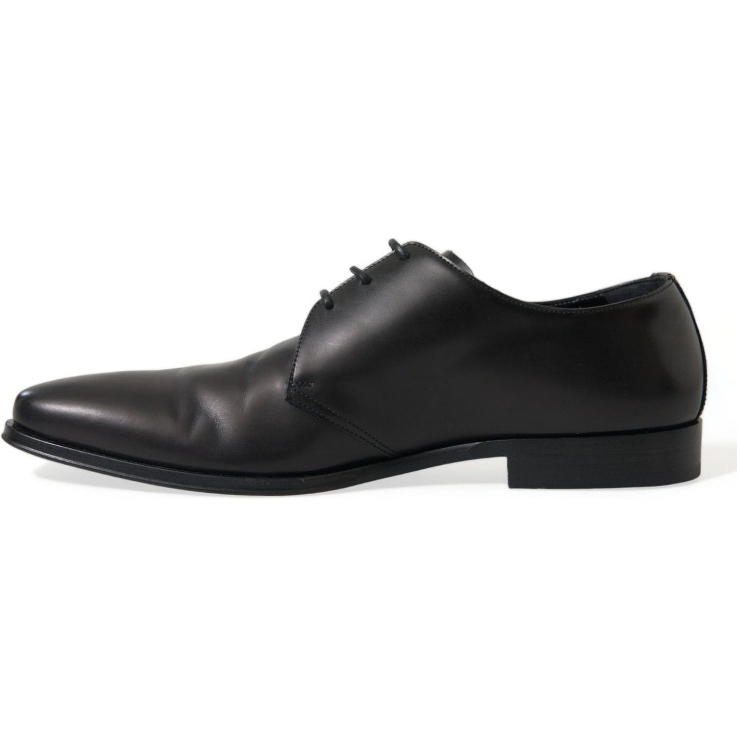 Dolce & Gabbana Elegant Black Leather Derby Dress Shoes Dolce & Gabbana Dark Slate Gray