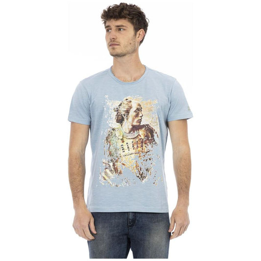 Trussardi Action Light Blue Cotton Men T-Shirt
