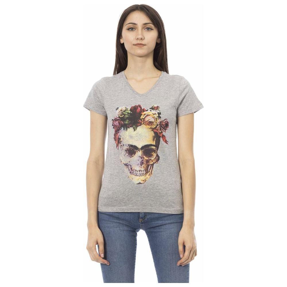 Trussardi Action Gray Cotton Women T-Shirt Trussardi Action Dark Gray