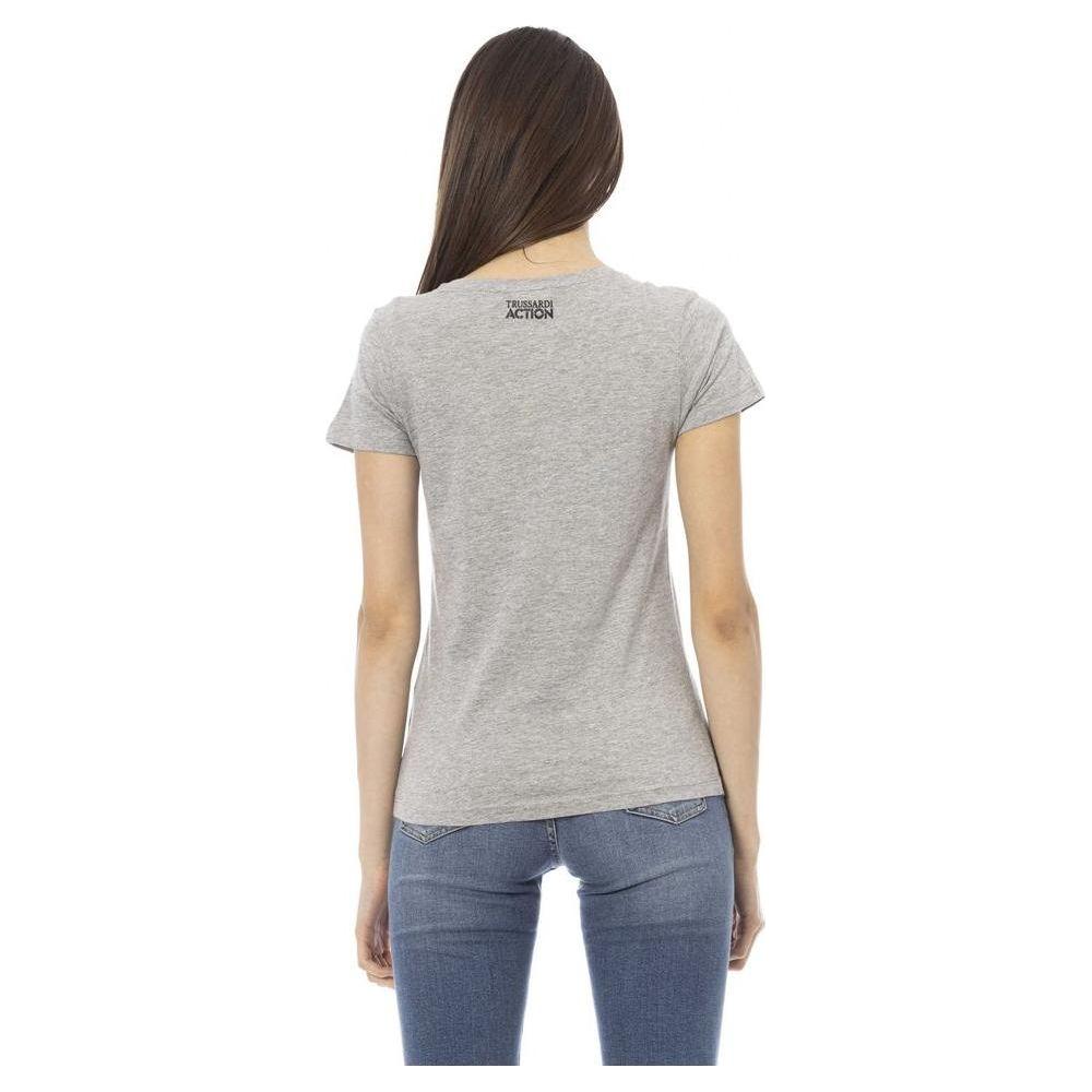 Trussardi Action Gray Cotton Women T-Shirt Trussardi Action Gray