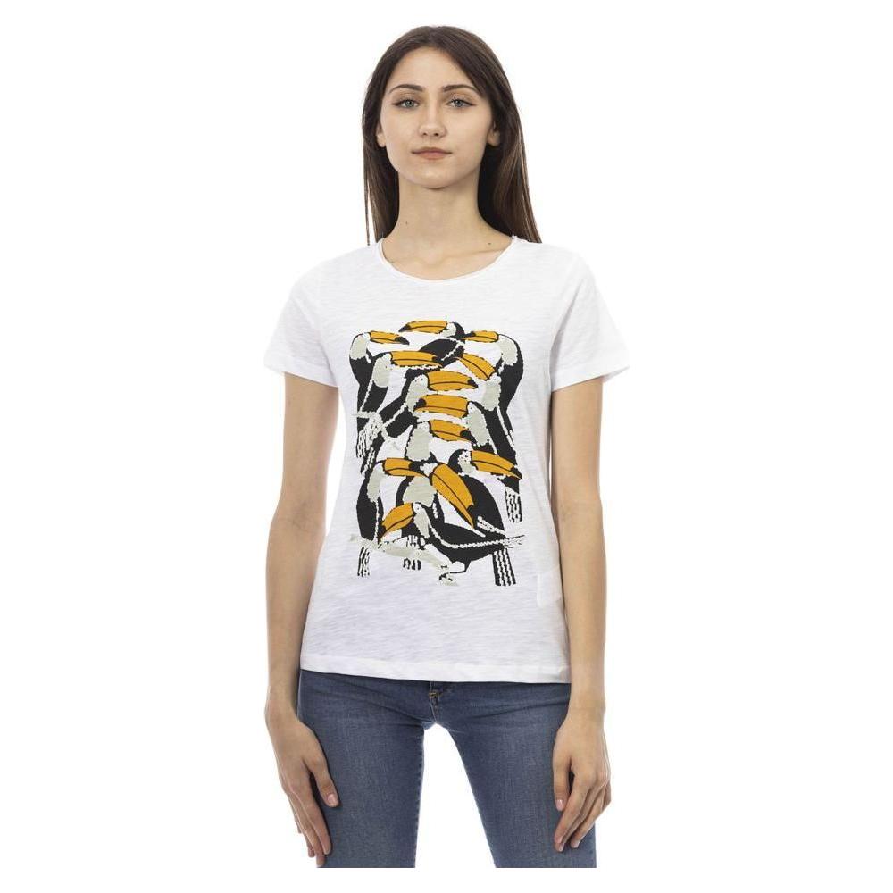 Trussardi Action White Cotton Women T-Shirt Trussardi Action Dark Slate Gray