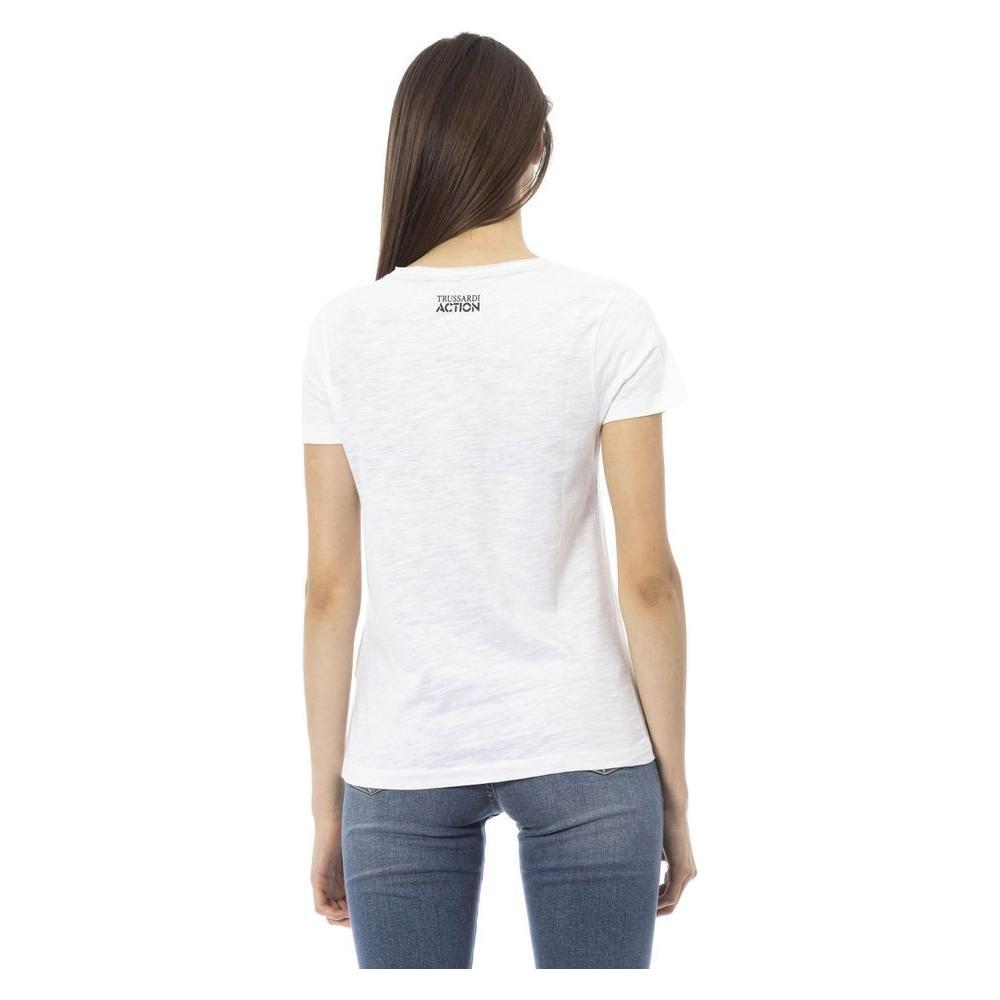Trussardi Action White Cotton Women T-Shirt Trussardi Action Dark Slate Gray