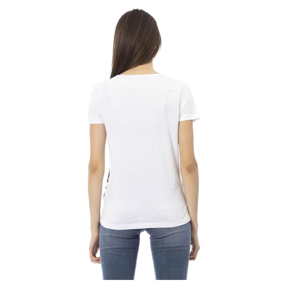 Trussardi Action White Cotton Women T-Shirt Trussardi Action Dark Slate Gray