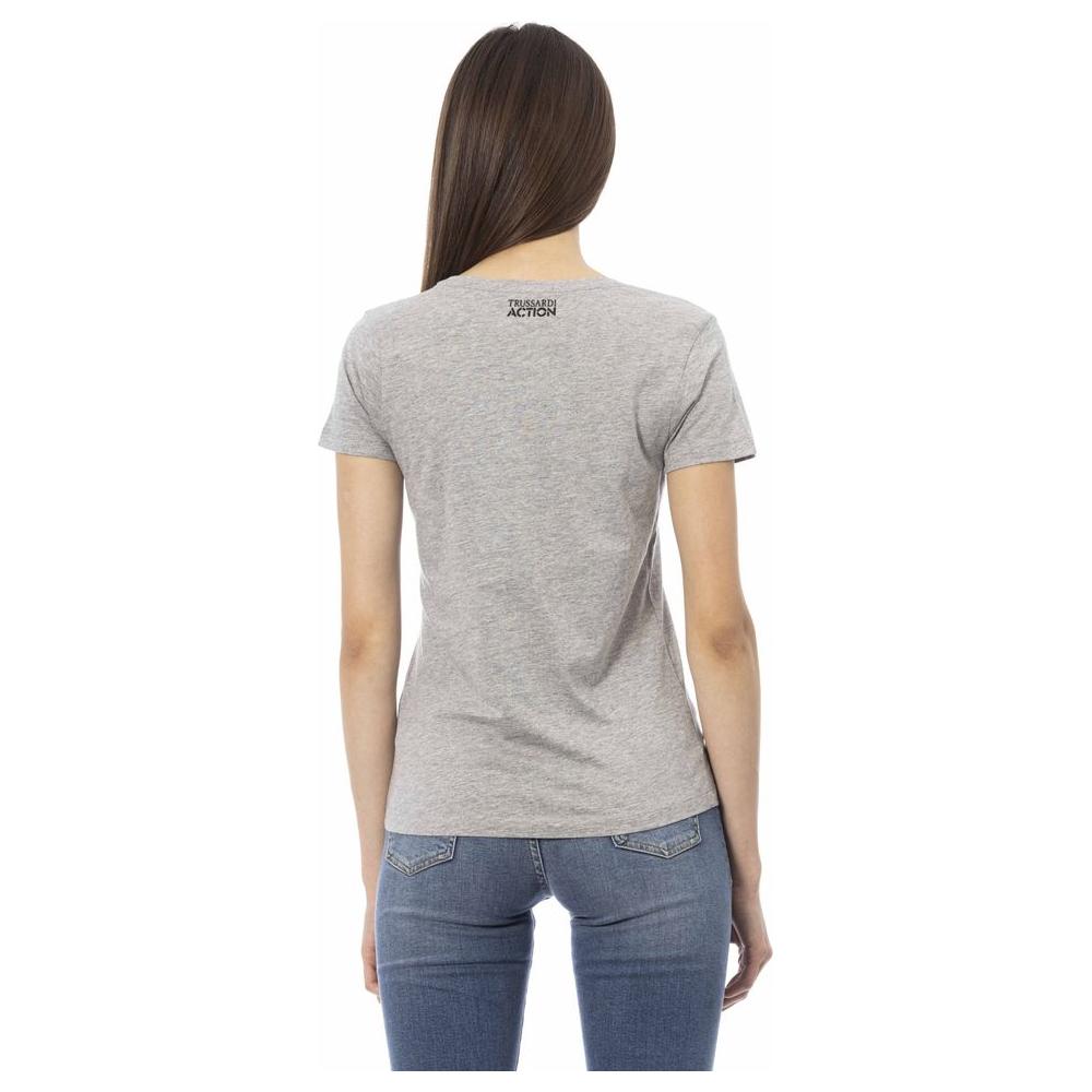 Trussardi Action Gray Cotton Women T-Shirt Trussardi Action Gray