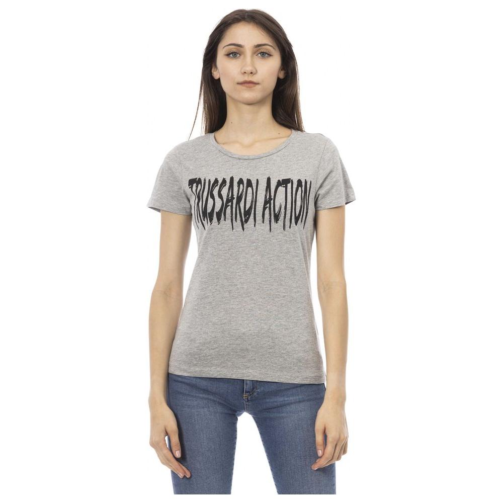 Trussardi Action Gray Cotton Women T-Shirt Trussardi Action Dark Gray