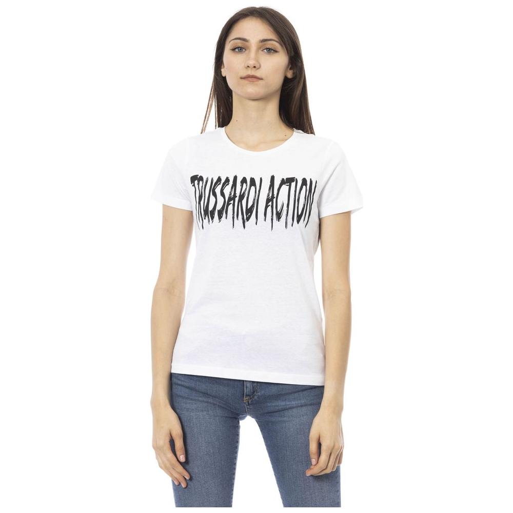 Trussardi Action White Cotton Women T-Shirt Trussardi Action Antique White