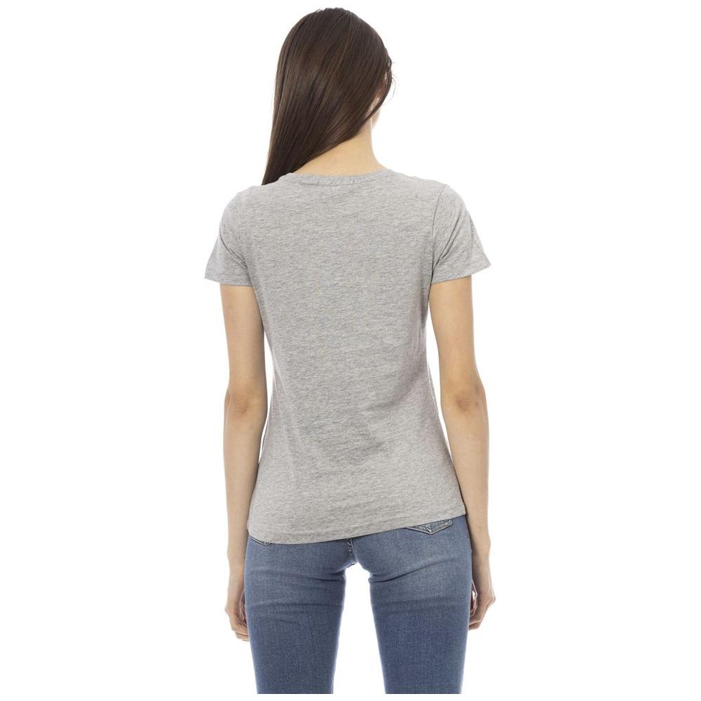 Trussardi Action Gray Cotton Women T-Shirt Trussardi Action Dark Gray