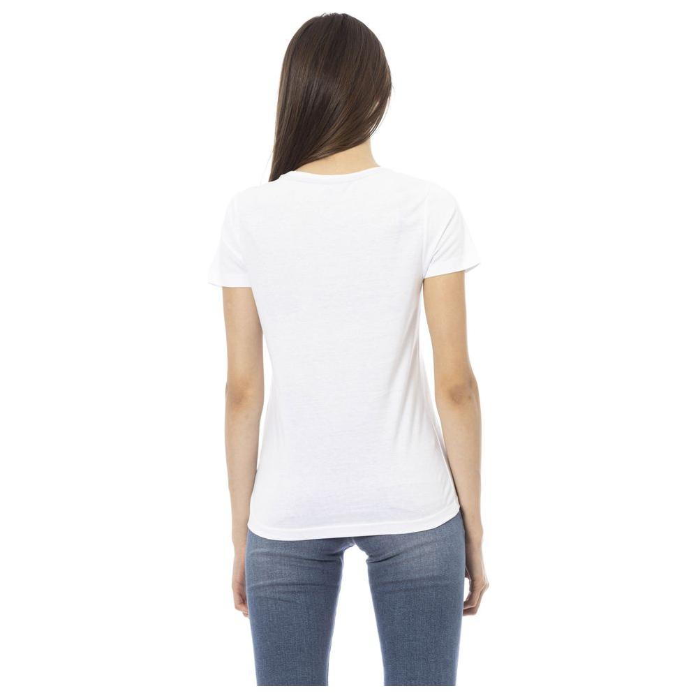 Trussardi Action White Cotton Women T-Shirt Trussardi Action Dark Slate Gray