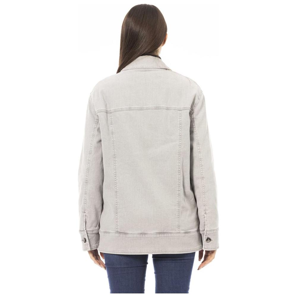 Jacob Cohen Gray Cotton Women Jacket Jacob Cohen Light Gray