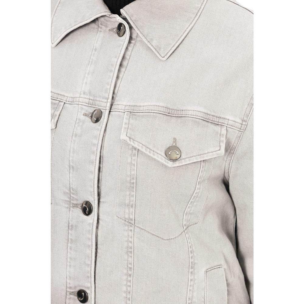 Jacob Cohen Gray Cotton Women Jacket Jacob Cohen Light Gray