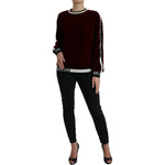 Dolce & Gabbana Elegant Burgundy Silk-Blend Sweater Dolce & Gabbana Rosy Brown