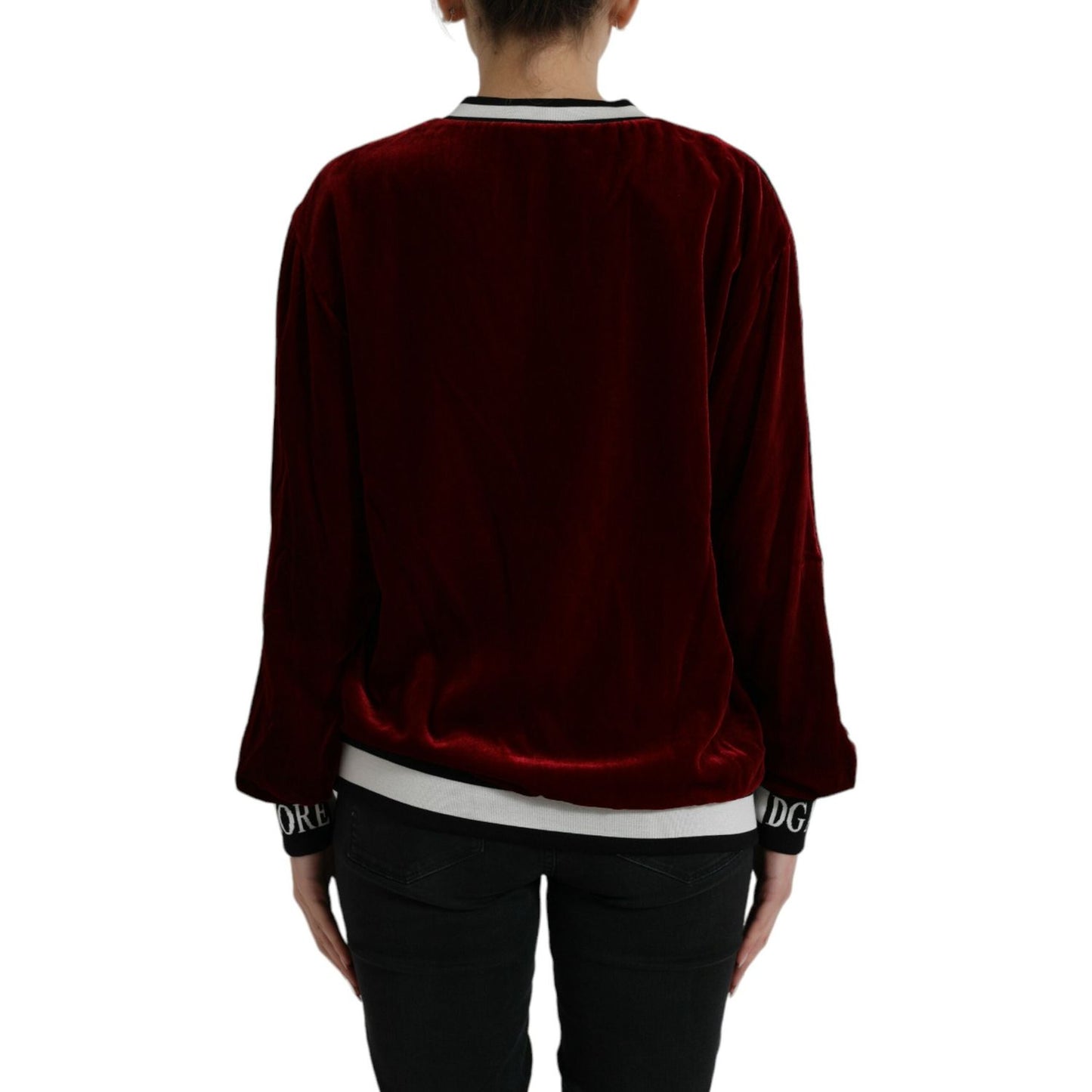 Dolce & Gabbana Elegant Burgundy Silk-Blend Sweater Dolce & Gabbana Black