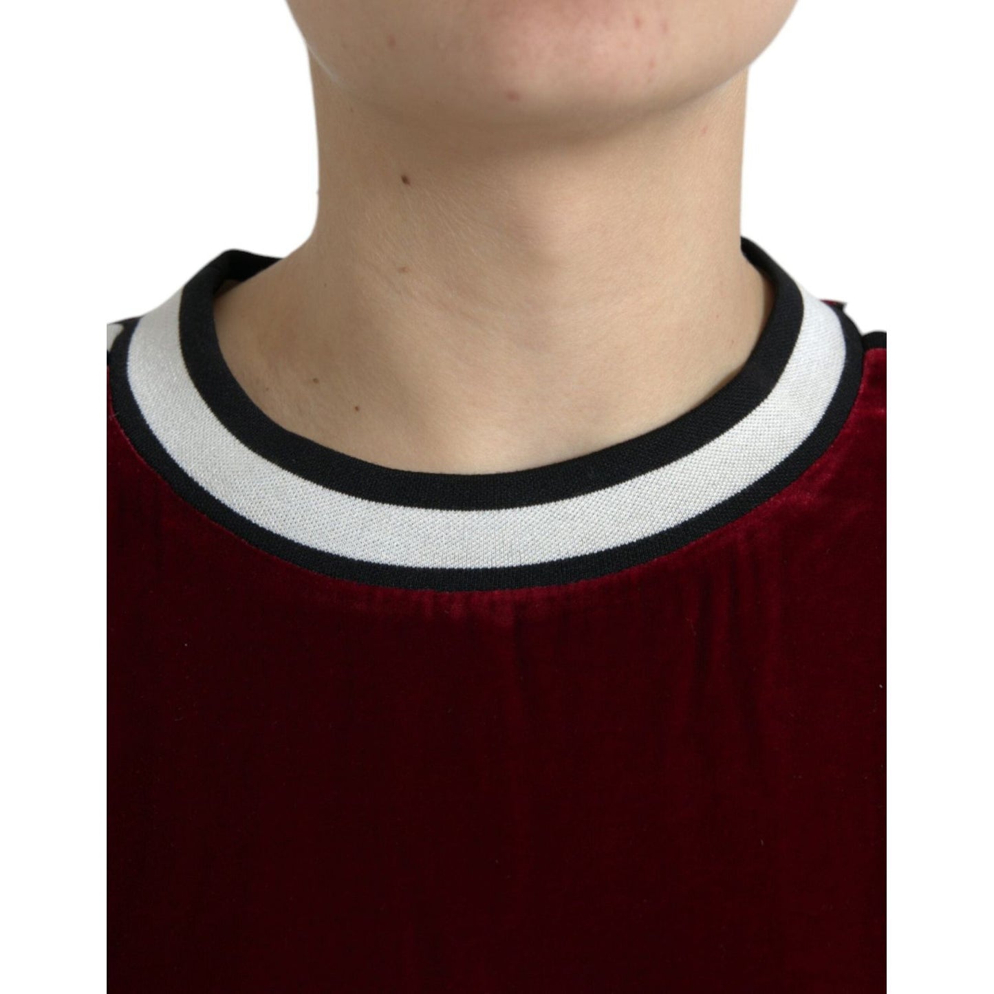 Dolce & Gabbana Elegant Burgundy Silk-Blend Sweater Dolce & Gabbana Black