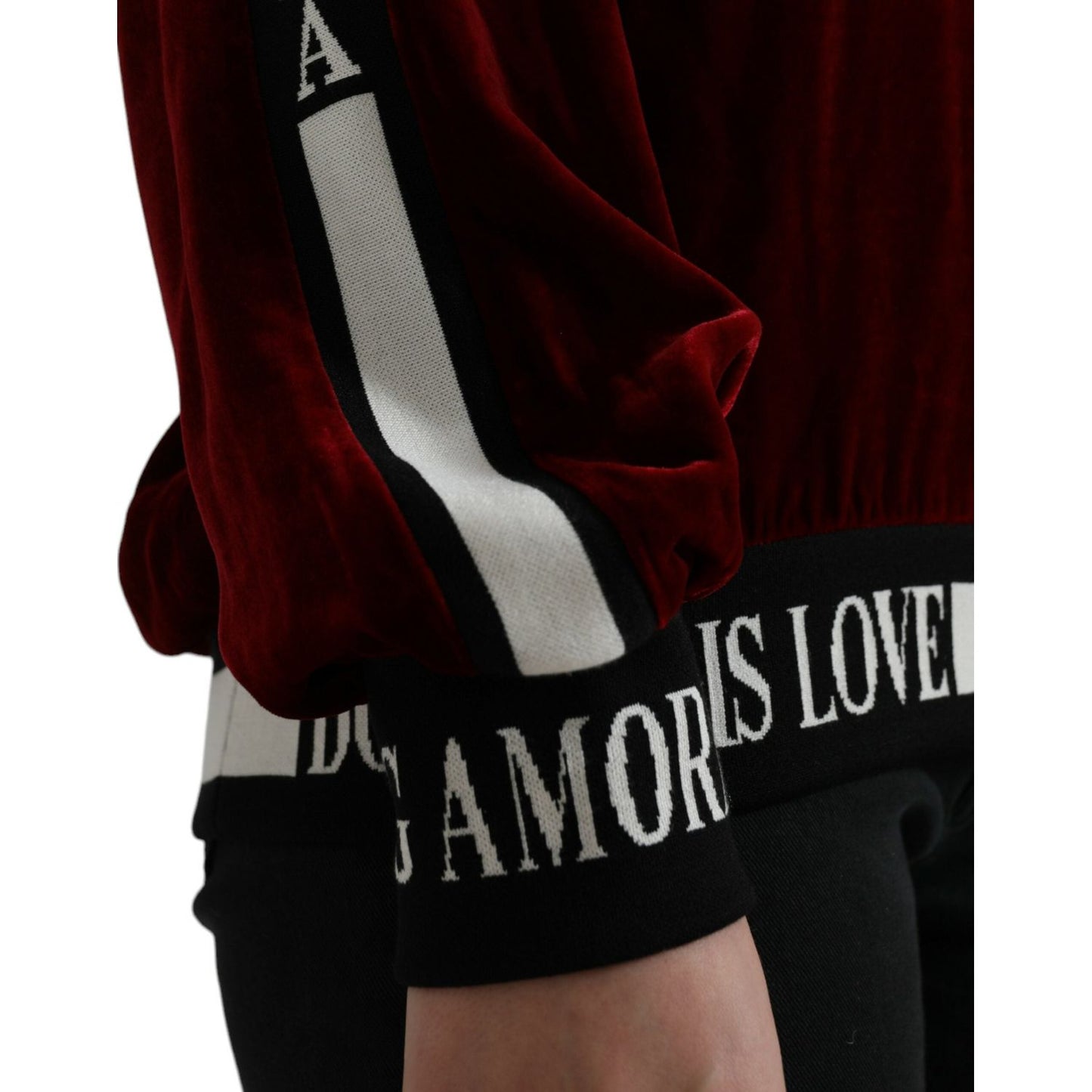 Dolce & Gabbana Elegant Burgundy Silk-Blend Sweater Dolce & Gabbana Black