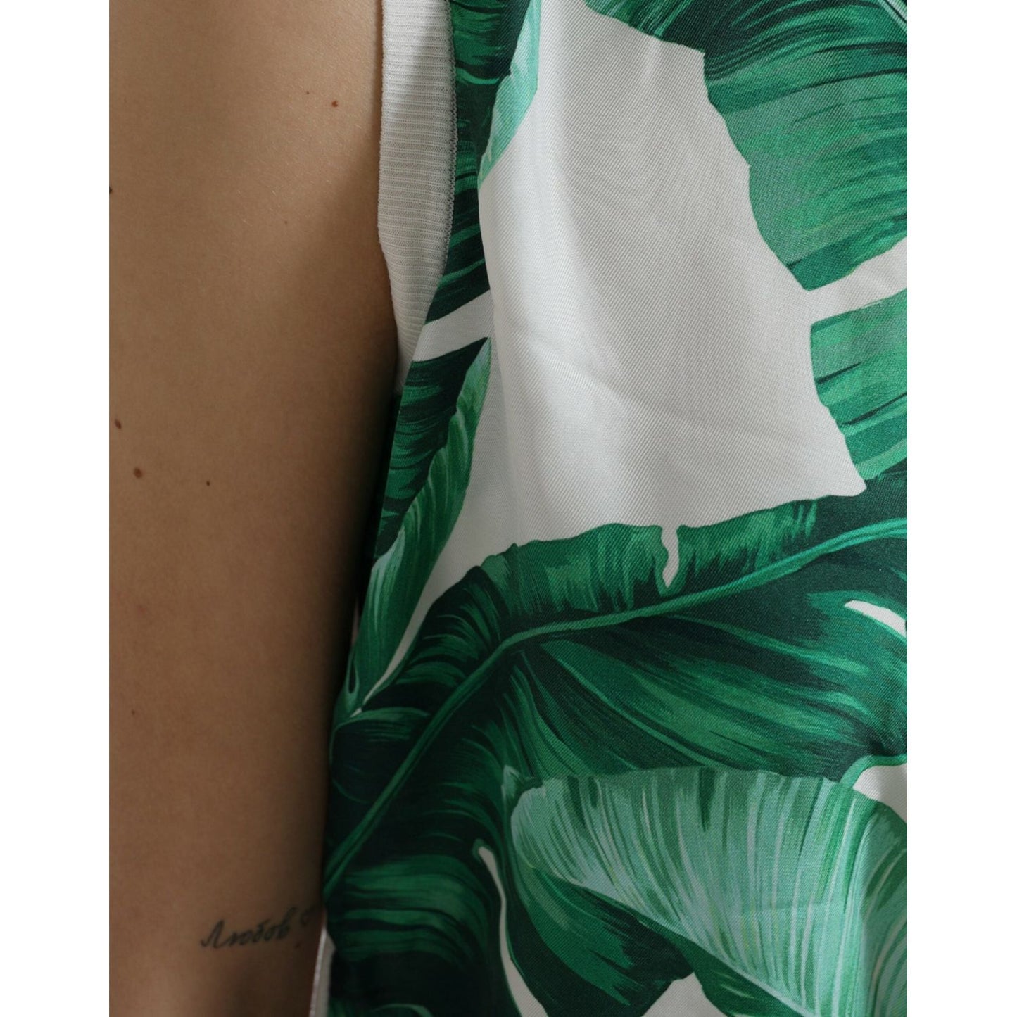 Dolce & Gabbana Silk Banana Leaf Print Tank Top Dolce & Gabbana Dark Slate Gray