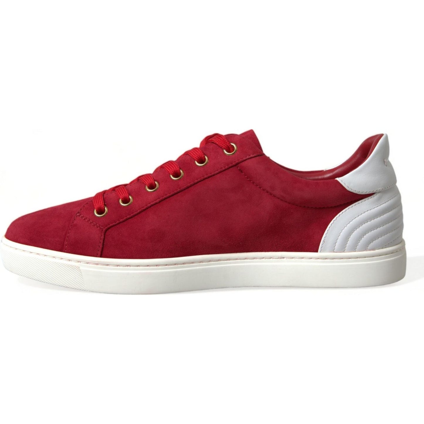 Dolce & Gabbana Elegant Red & White Leather Sneakers Dolce & Gabbana Brown