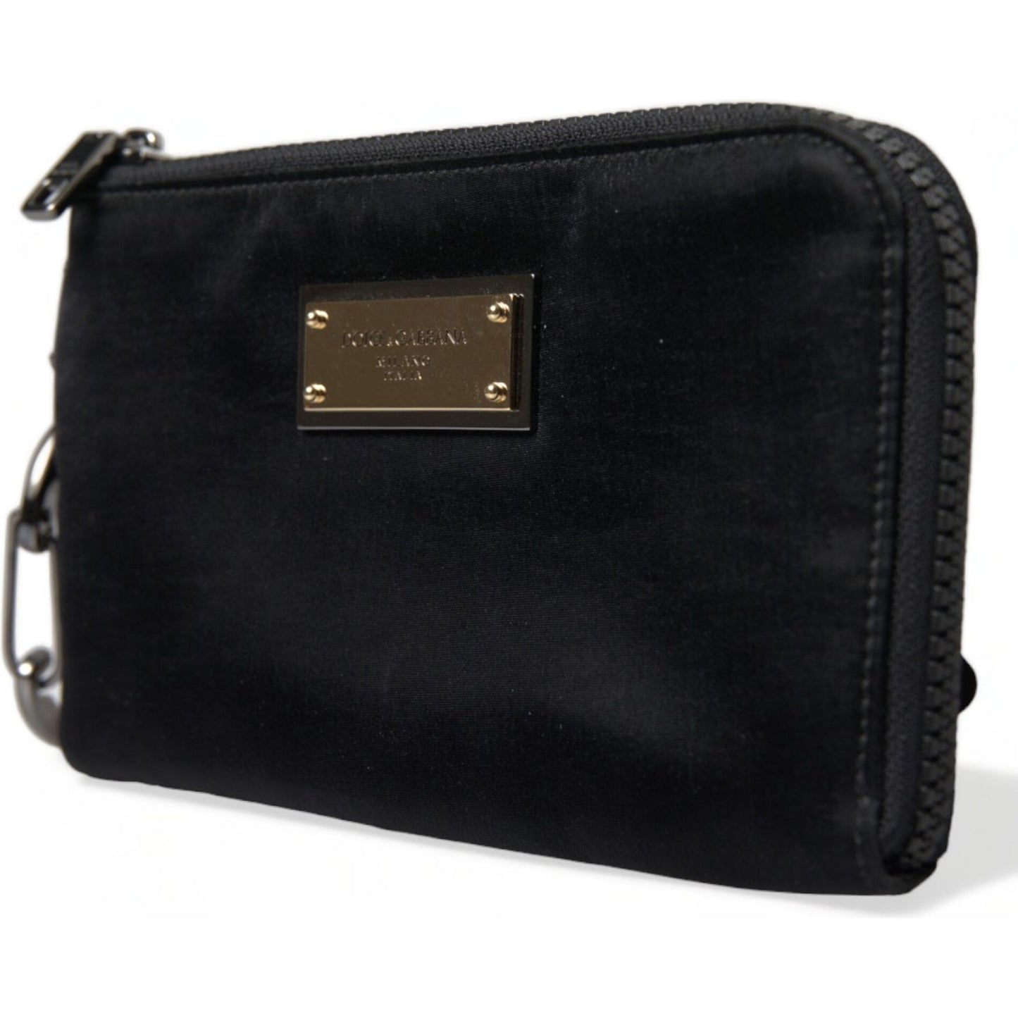 Dolce & Gabbana Chic Nylon-Leather Designer Pouch Dolce & Gabbana Black