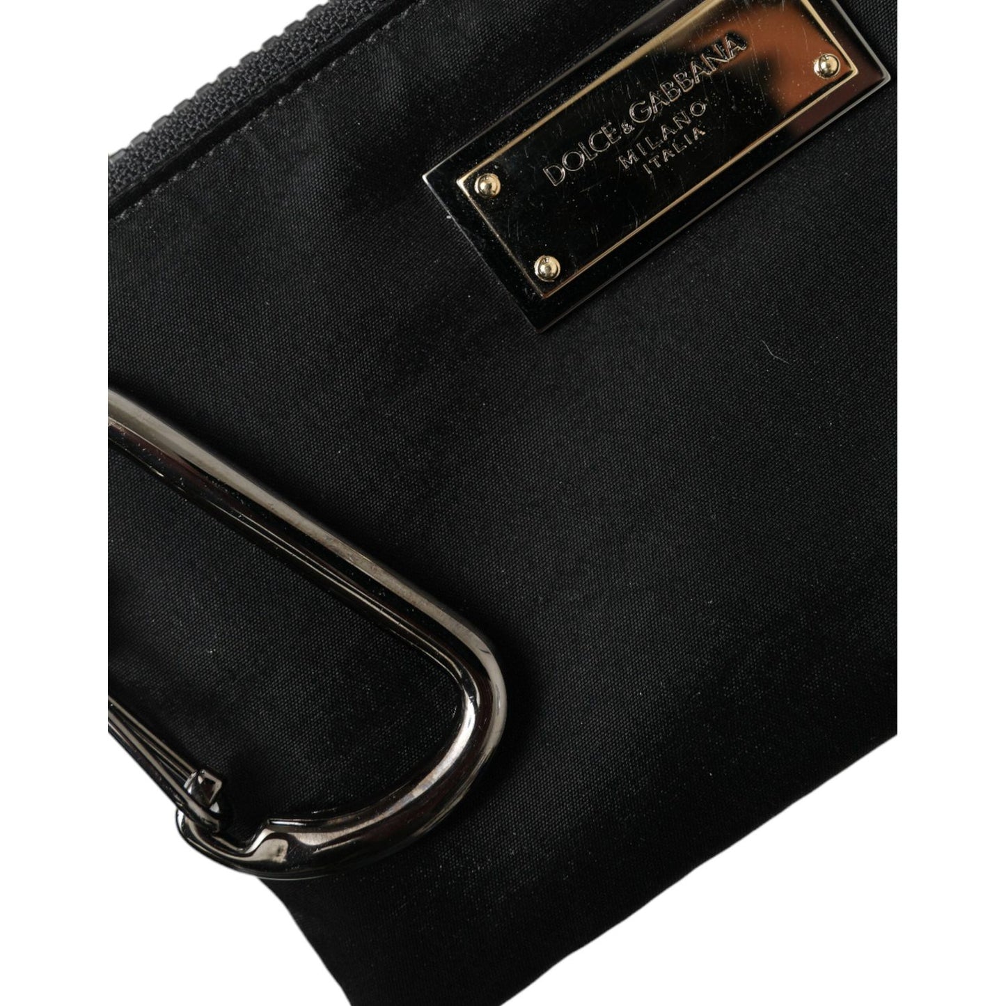 Dolce & Gabbana Chic Nylon-Leather Designer Pouch Dolce & Gabbana Black