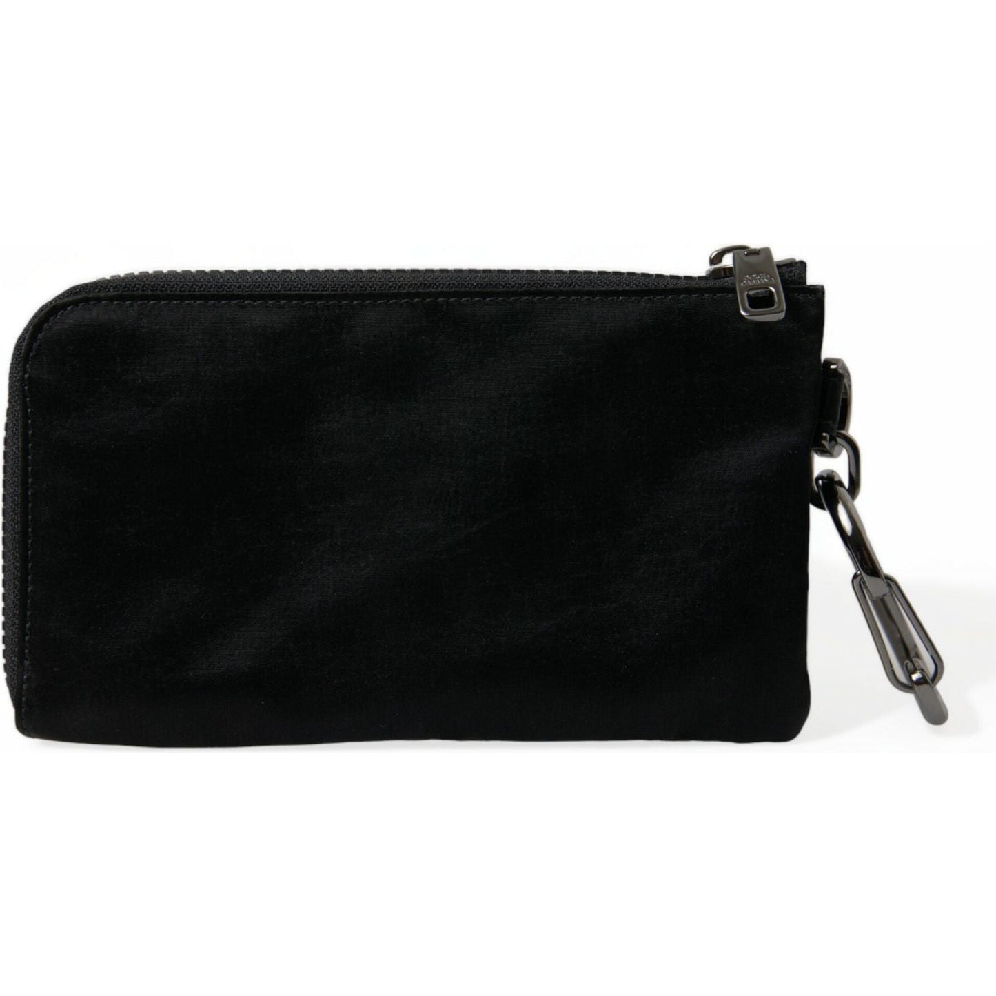 Dolce & Gabbana Elite Black Nylon & Leather Pouch with Logo Detail Dolce & Gabbana Black