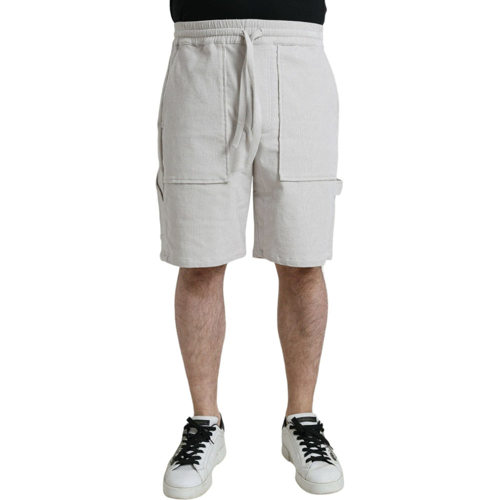 Dolce & Gabbana Beige Cotton Corduroy Men's Bermuda Shorts Dolce & Gabbana Gray