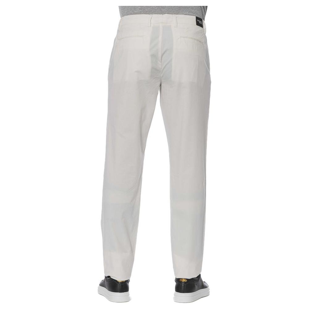 Trussardi Jeans White Cotton Men's Trouser TR-24103-W44