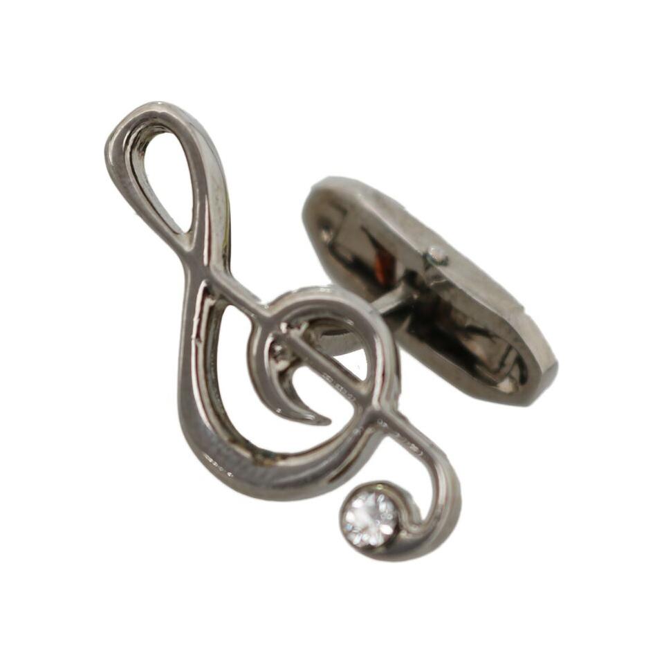 Dolce & Gabbana Elegant Silver Tremble Clef Cufflinks Cufflinks Dolce & Gabbana Dim Gray