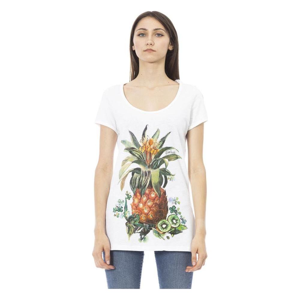 Just Cavalli White Cotton Women T-Shirt Just Cavalli Light Gray