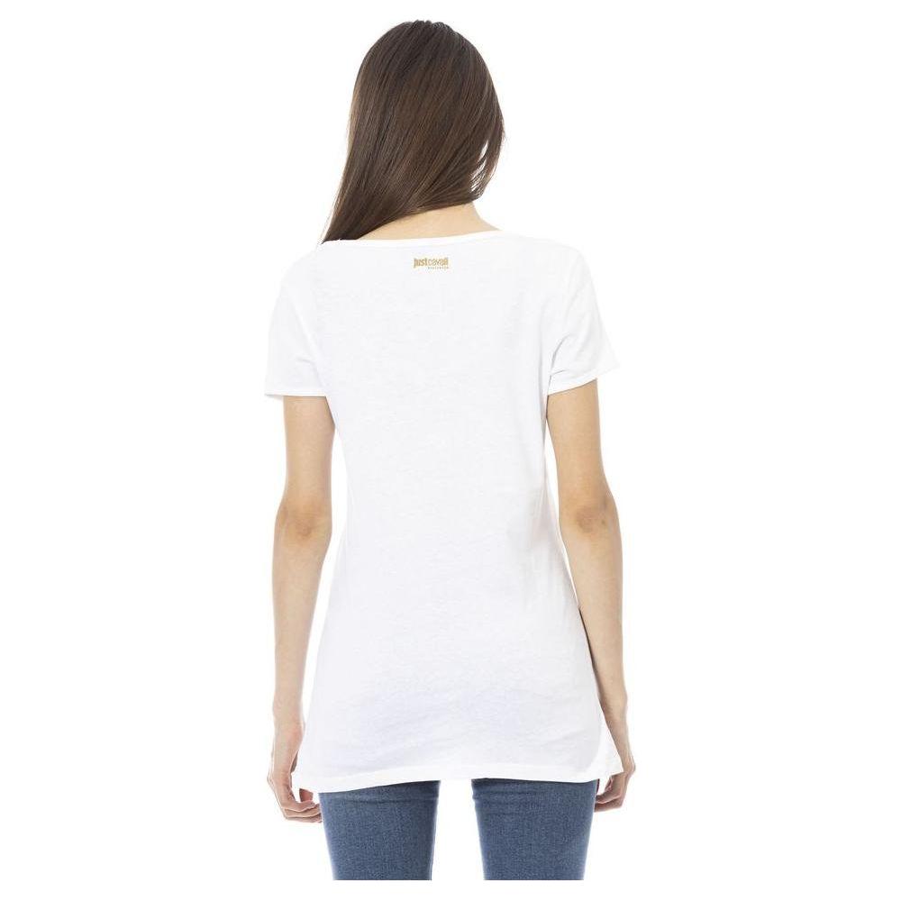 Just Cavalli White Cotton Women T-Shirt Just Cavalli Dark Slate Gray
