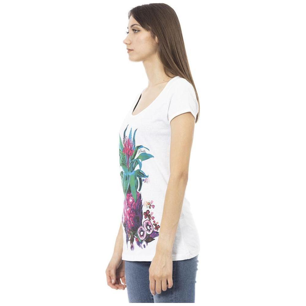 Just Cavalli White Cotton Women T-Shirt Just Cavalli Light Gray