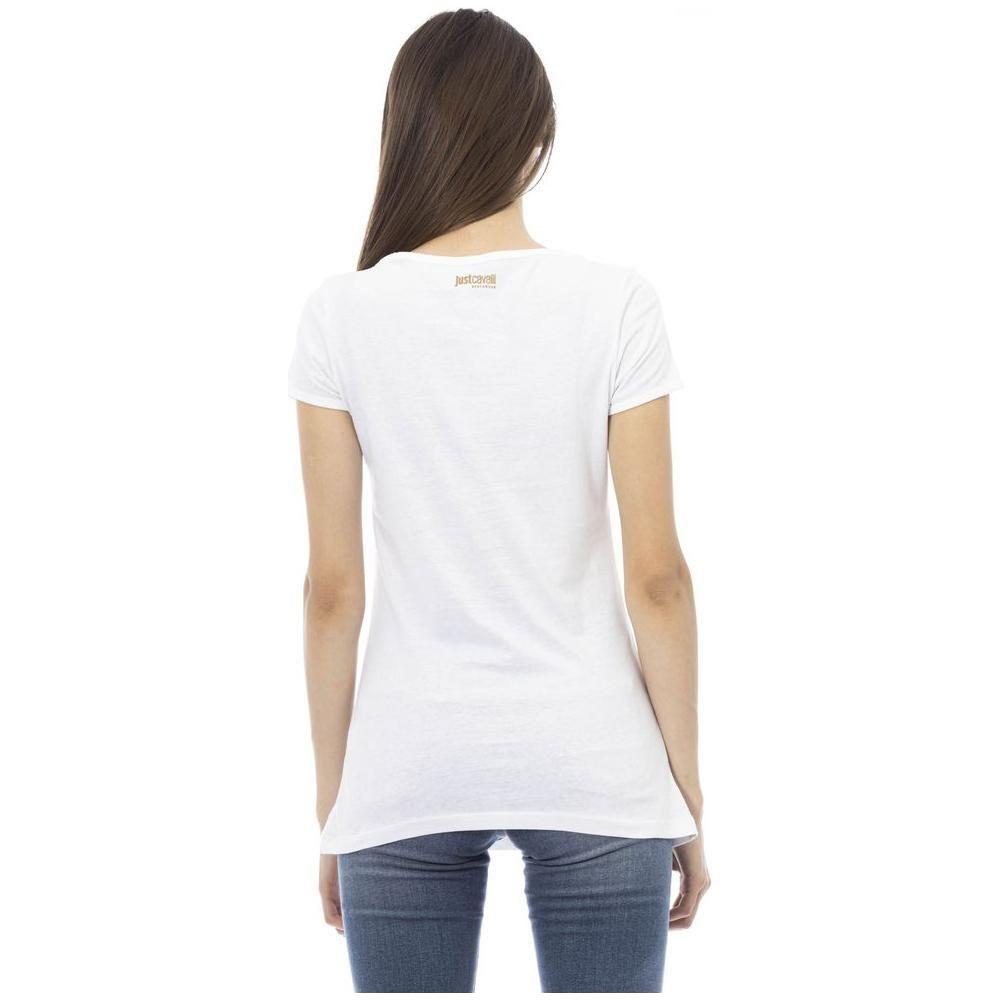 Just Cavalli White Cotton Women T-Shirt Just Cavalli Dark Slate Gray