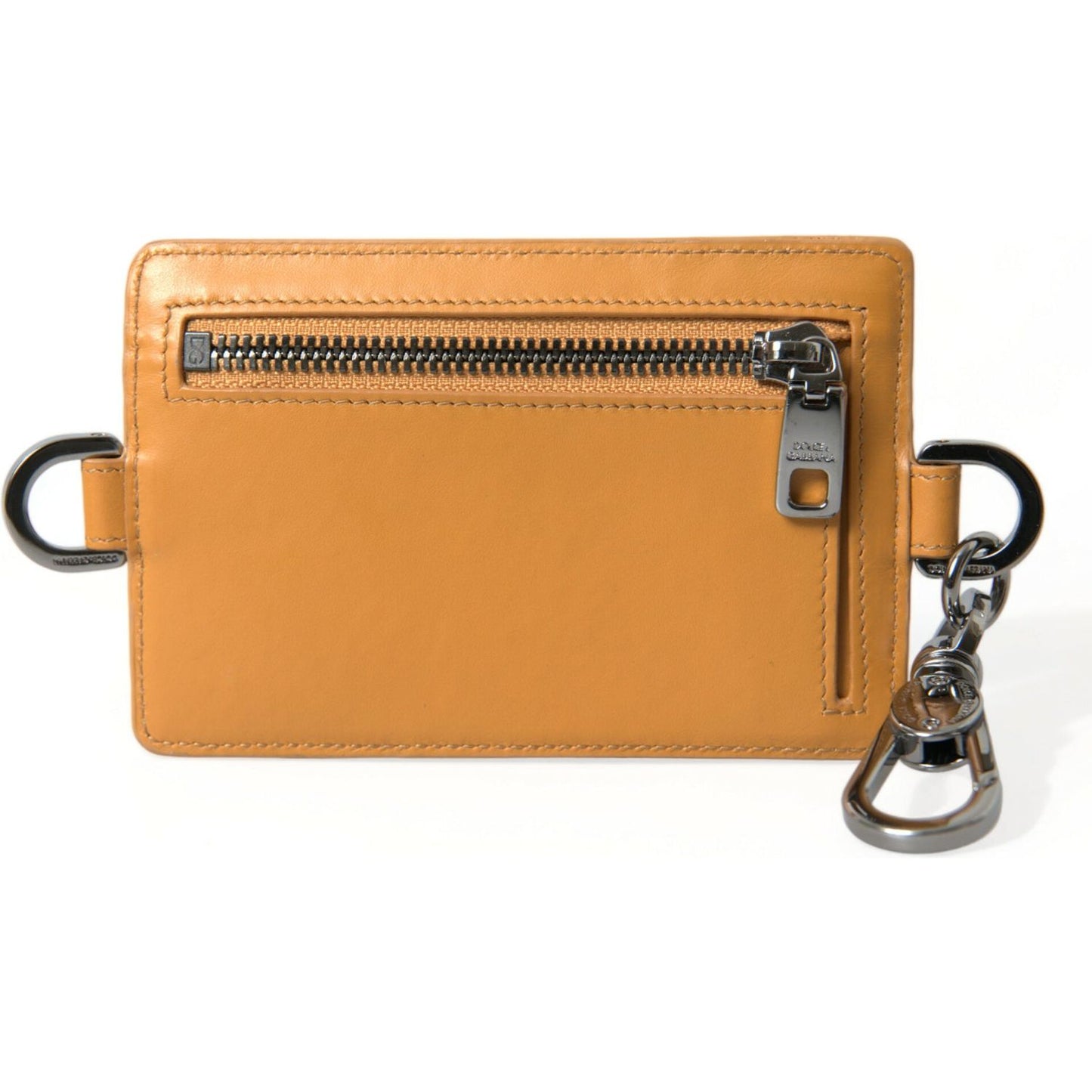 Dolce & Gabbana Elegant Orange Calf Leather Card Holder Dolce & Gabbana Goldenrod