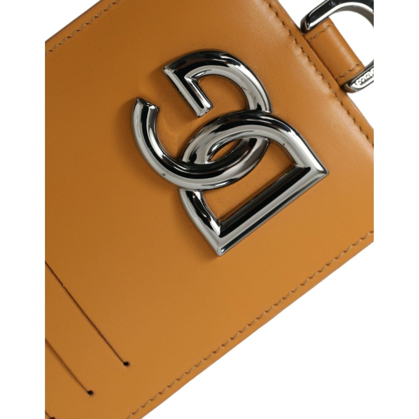 Dolce & Gabbana Elegant Orange Calf Leather Card Holder Dolce & Gabbana Sienna