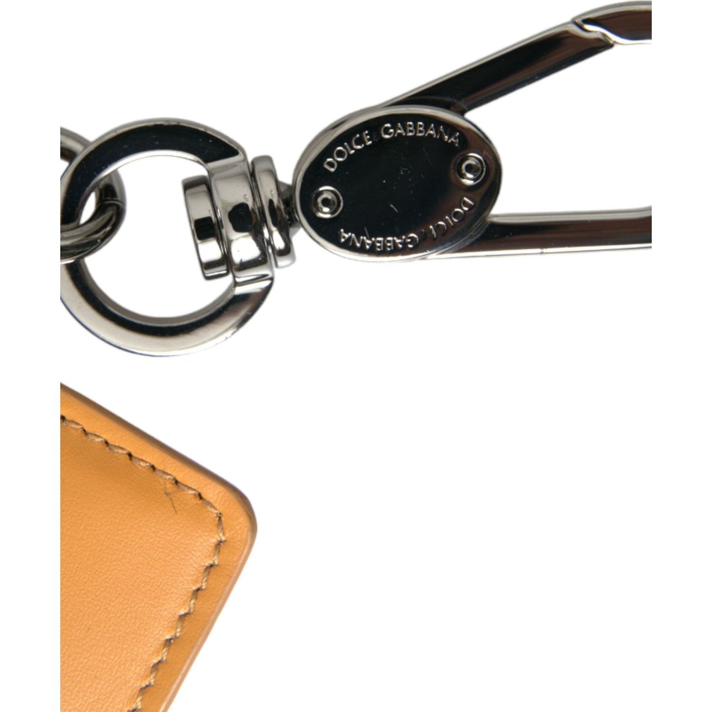 Dolce & Gabbana Elegant Orange Calf Leather Card Holder Dolce & Gabbana Black