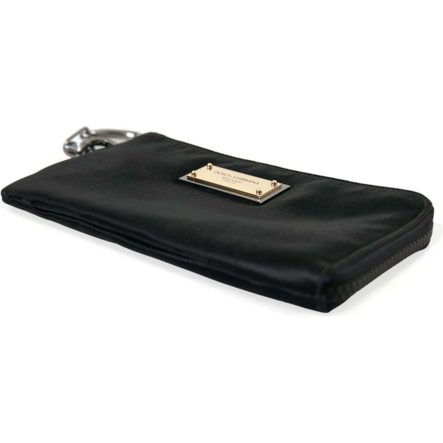 Dolce & Gabbana Sleek Designer Nylon-Leather Pouch in Black Dolce & Gabbana Dark Slate Gray