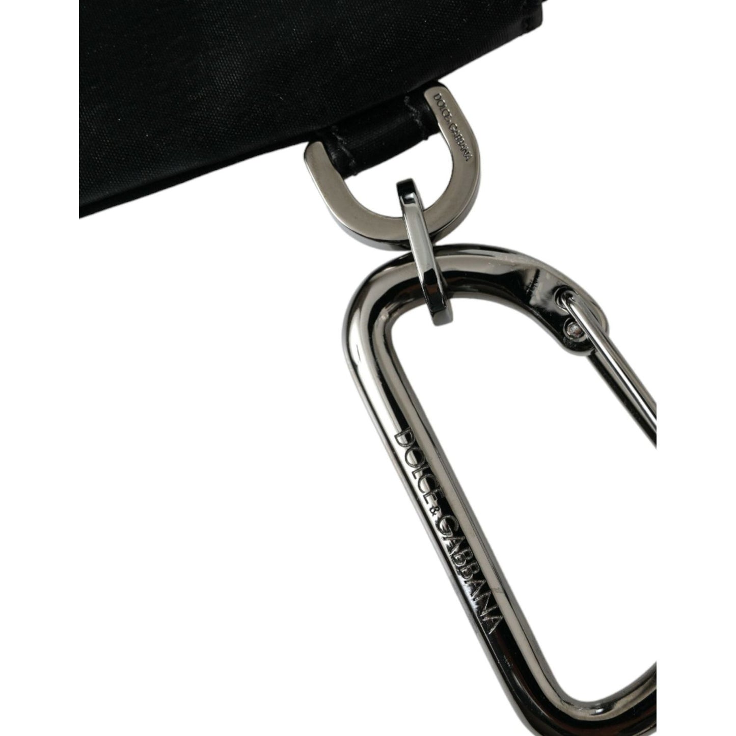 Dolce & Gabbana Sleek Designer Nylon-Leather Pouch in Black Dolce & Gabbana Dark Gray