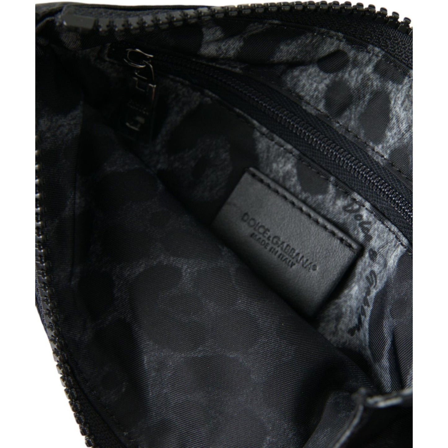 Dolce & Gabbana Sleek Designer Nylon-Leather Pouch in Black Dolce & Gabbana Black