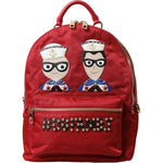 Dolce & Gabbana Embellished Red Backpack with Gold Detailing Dolce & Gabbana Brown
