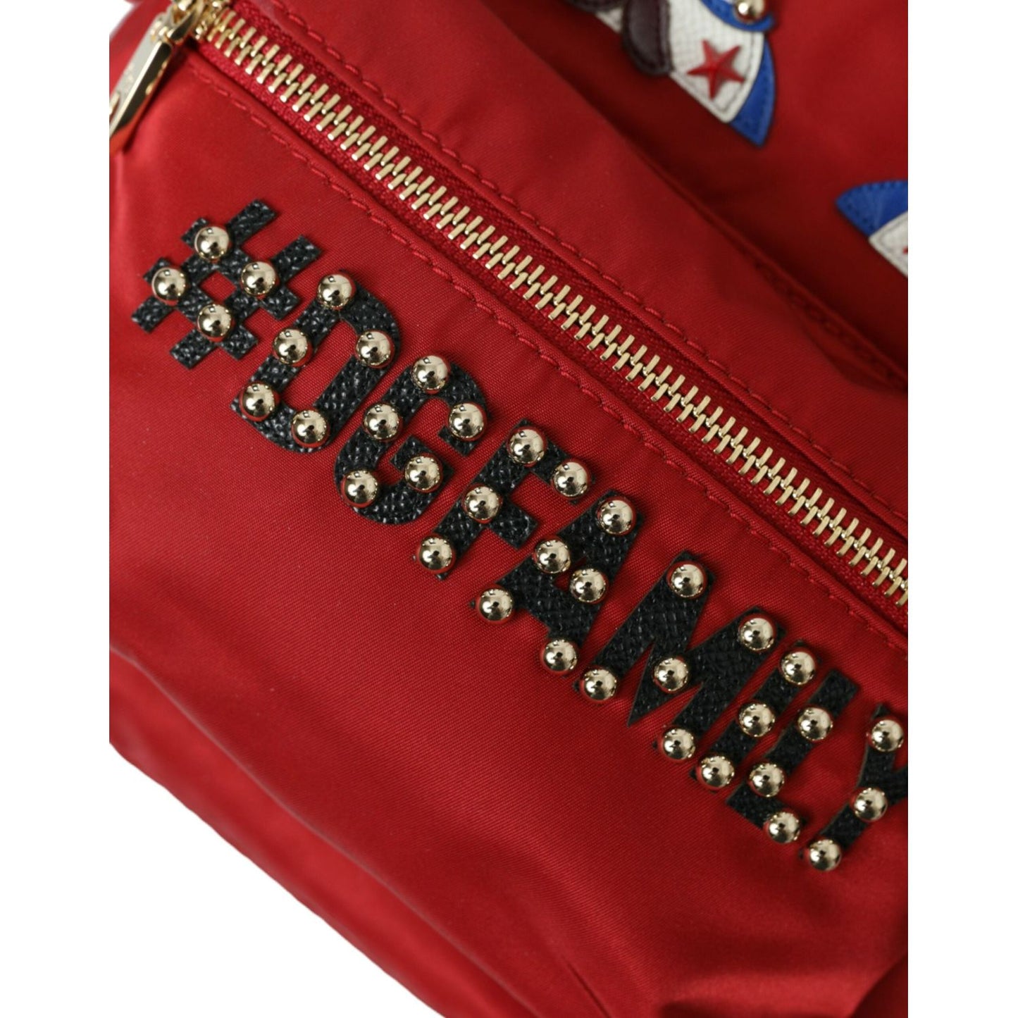 Dolce & Gabbana Embellished Red Backpack with Gold Detailing Dolce & Gabbana Brown