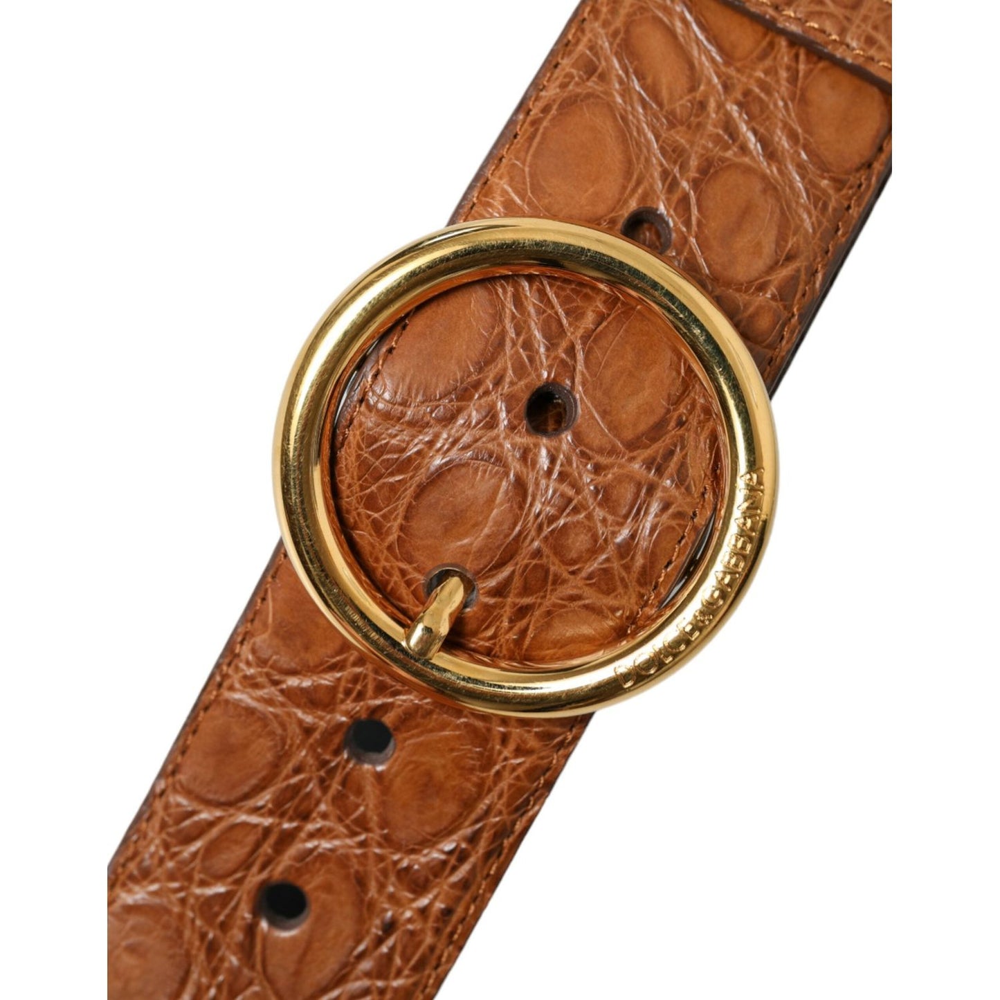 Dolce & Gabbana Elegant Exotic Leather Belt - Rich Brown Dolce & Gabbana Sienna
