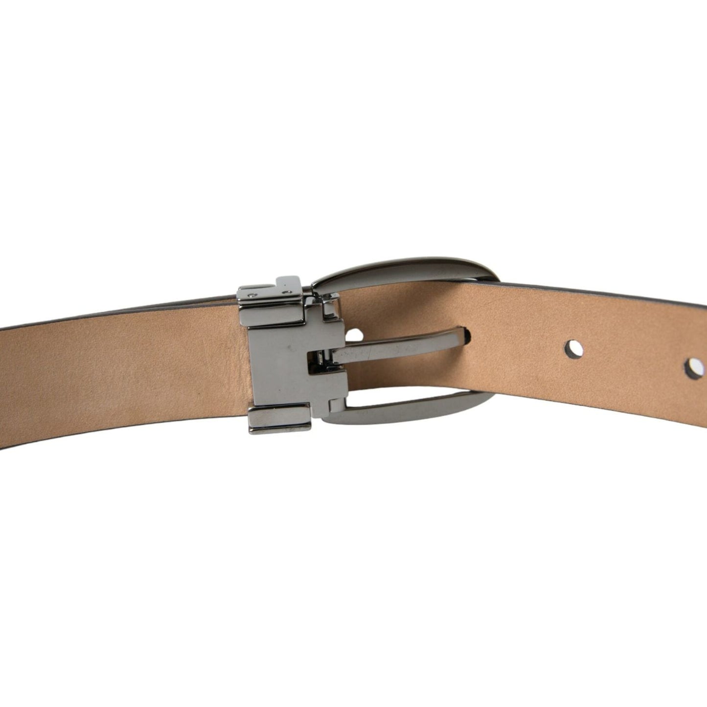 Dolce & Gabbana Elegant Dark Brown Calf Leather Belt Dolce & Gabbana Rosy Brown