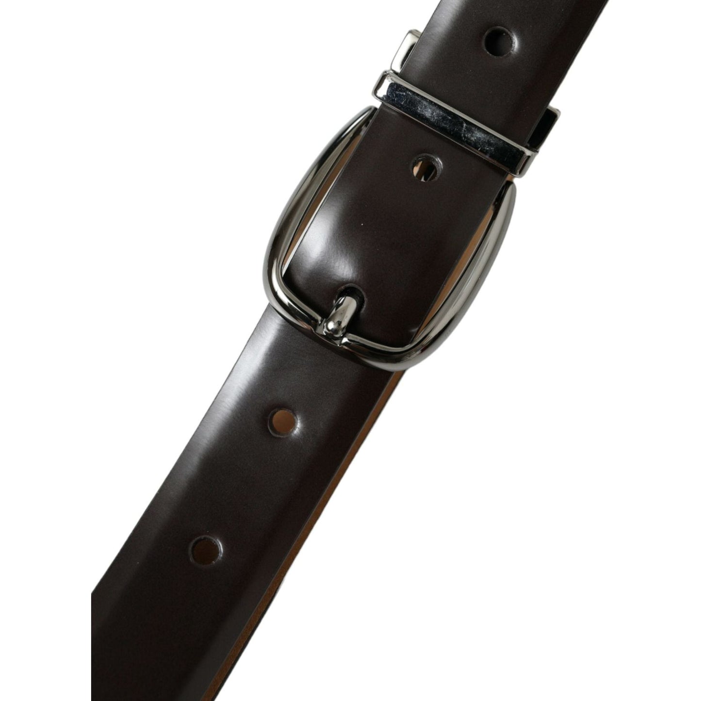 Dolce & Gabbana Elegant Dark Brown Calf Leather Belt Dolce & Gabbana Black