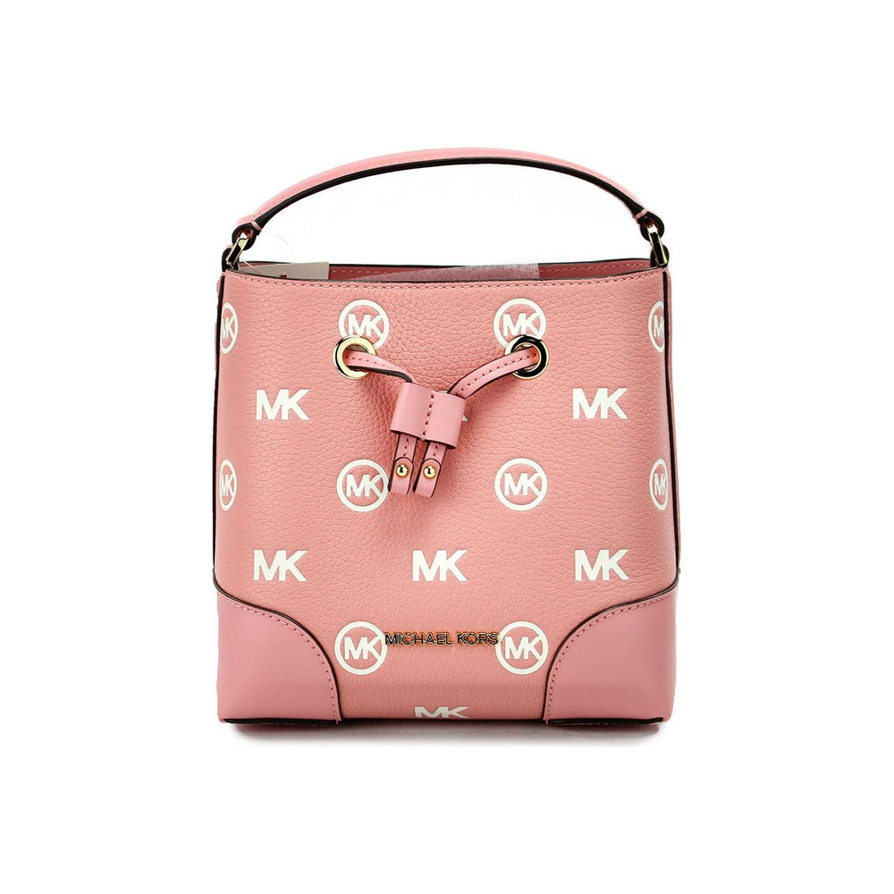 Michael Kors Mercer Small Primrose Embossed Drawstring Bucket Messenger Bag Michael Kors Tan