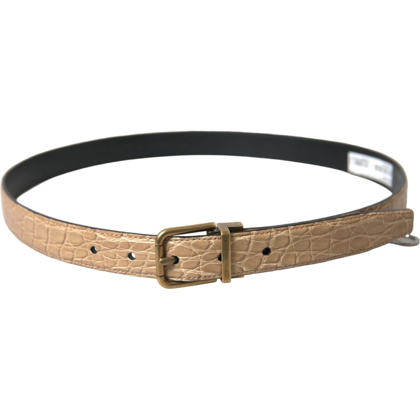 Dolce & Gabbana Elegant Beige Leather Belt Dolce & Gabbana Dim Gray