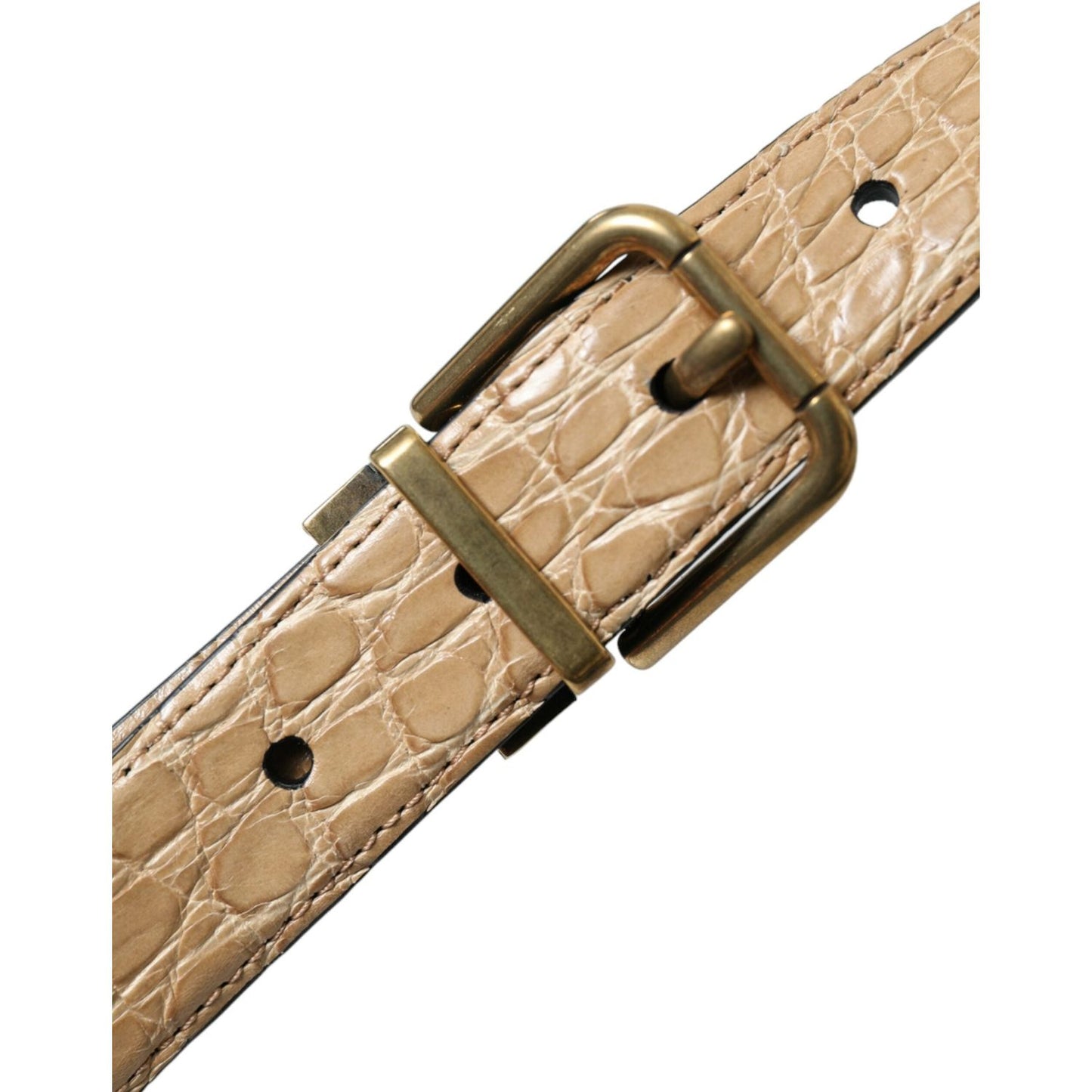Dolce & Gabbana Elegant Beige Leather Belt Dolce & Gabbana Rosy Brown