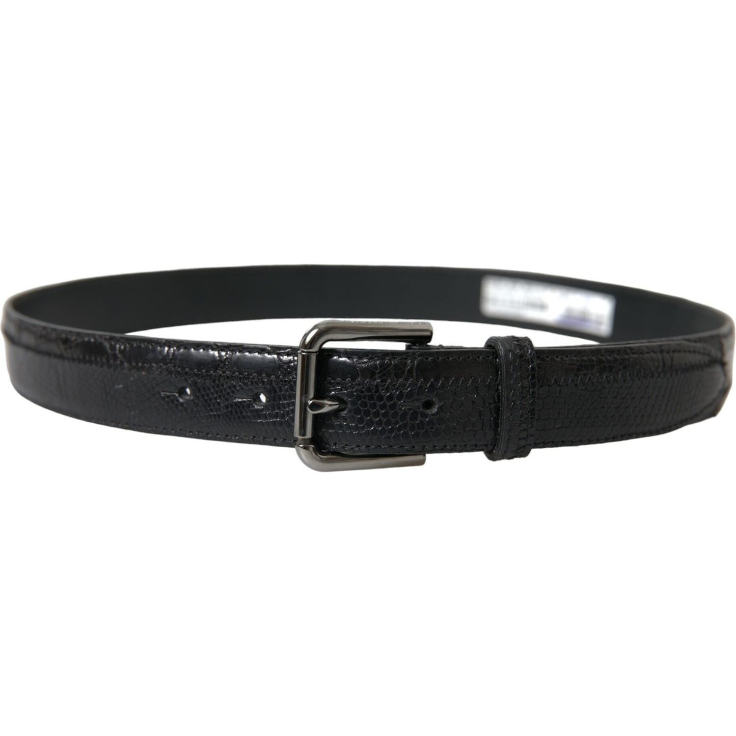 Dolce & Gabbana Elegant Black Leather Belt with Metal Buckle Dolce & Gabbana Dark Slate Gray