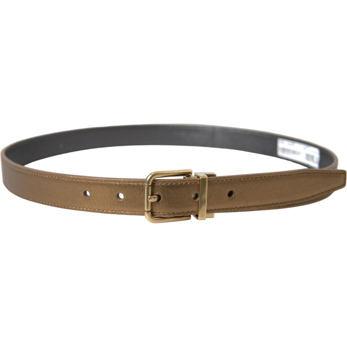 Dolce & Gabbana Metallic Gold Leather Belt - Timeless Elegance Dolce & Gabbana Dim Gray