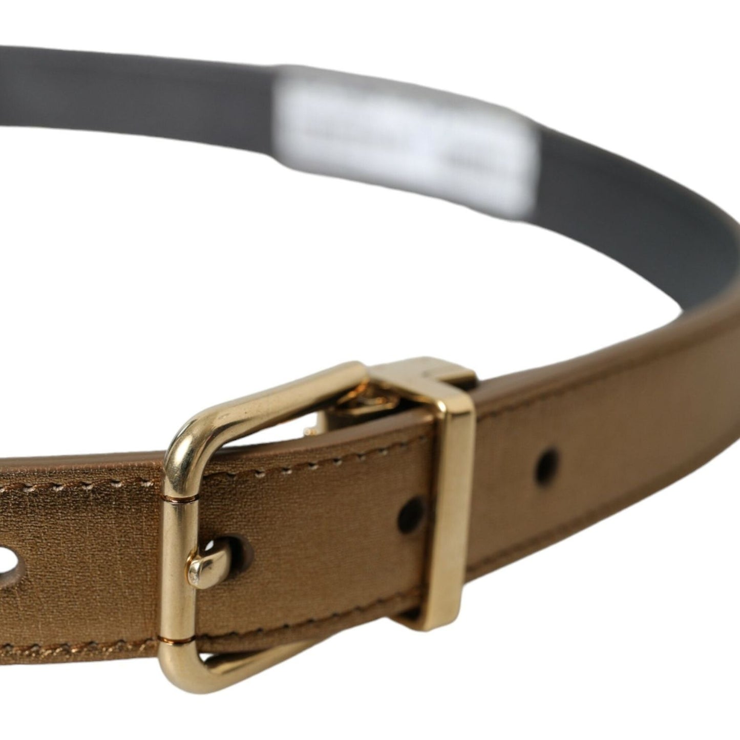 Dolce & Gabbana Metallic Gold Leather Belt - Timeless Elegance Dolce & Gabbana Dark Olive Green