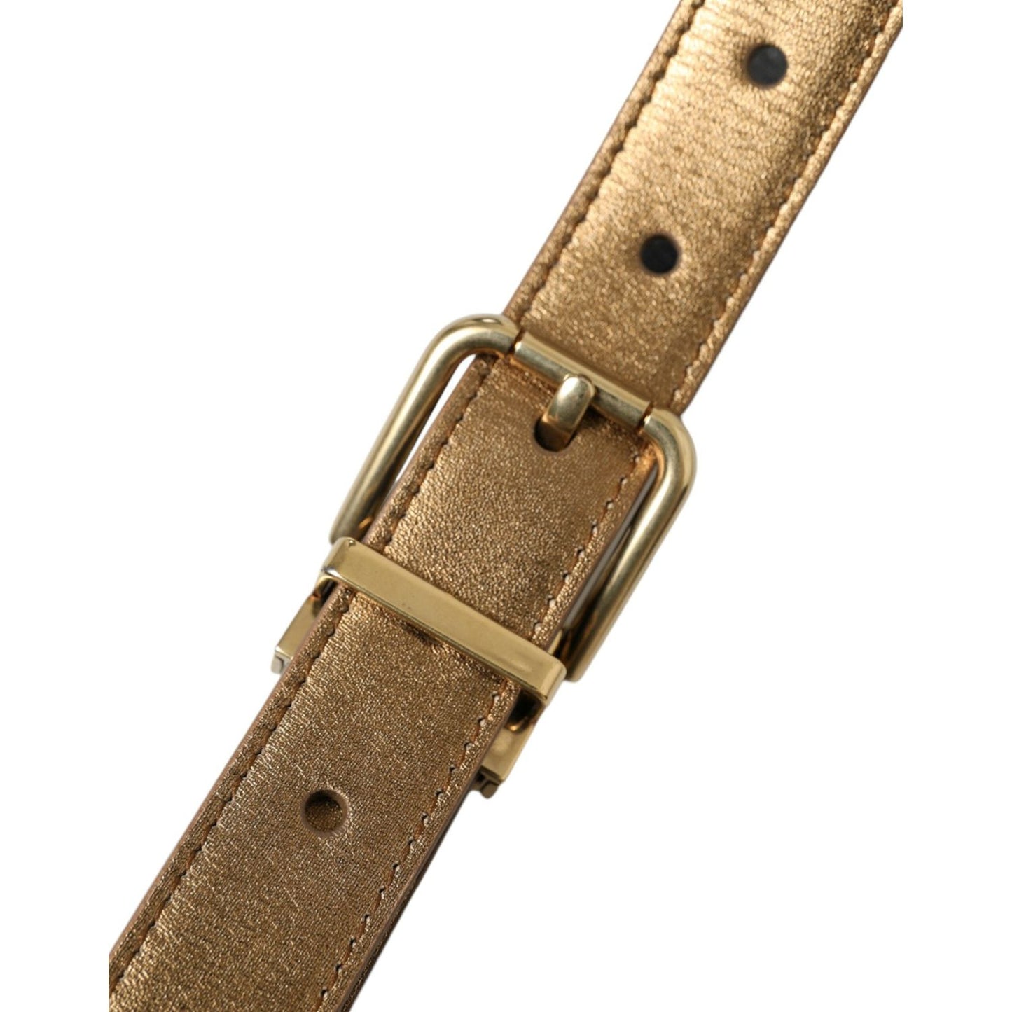Dolce & Gabbana Metallic Gold Leather Belt - Timeless Elegance Dolce & Gabbana Sienna