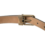 Dolce & Gabbana Black Calf Leather Gold Metal Buckle Belt BEL9124-90